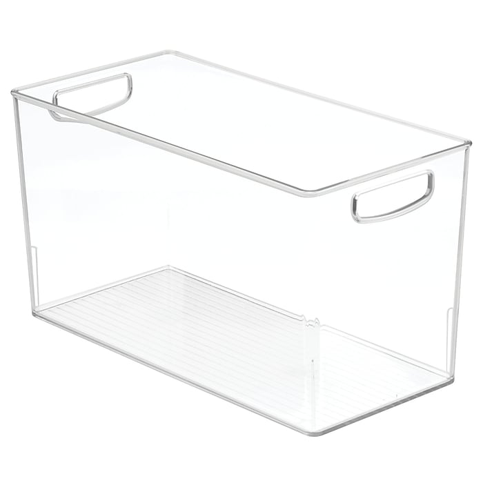 iDesign Large Plastic Storage Bin with Handles, Clear (9237) | Staples