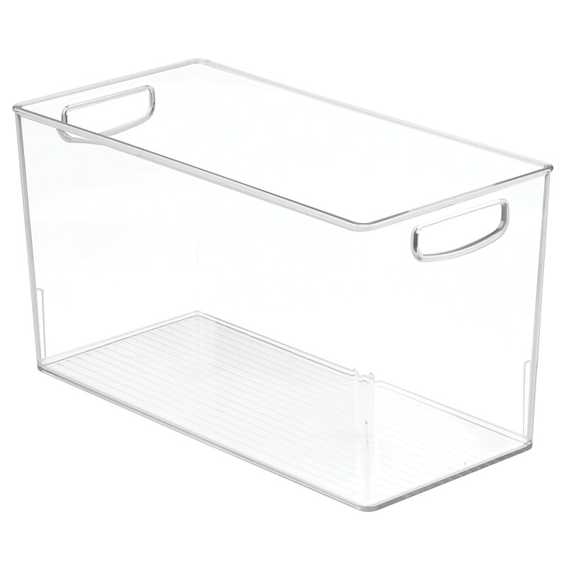 iDesign Large Plastic Storage Bin with Handles, Clear (9237) image 1