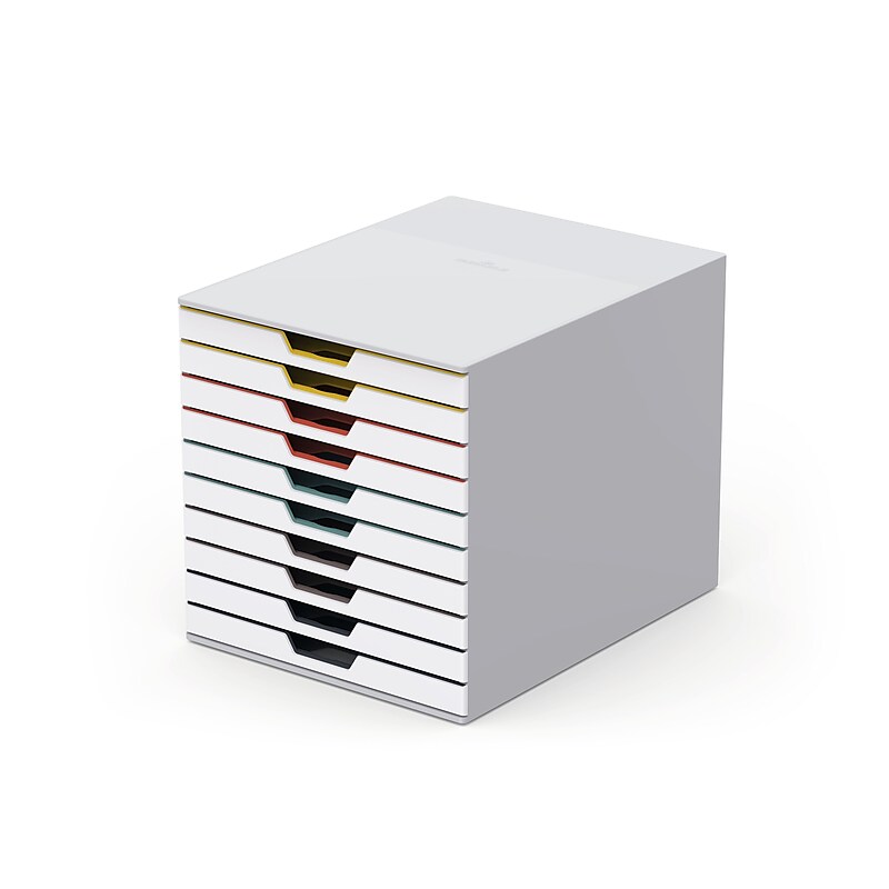 Durable Varicolor Stackable Storage Drawer, 10 Drawers, Plastic, Multicolor (763027) image 1