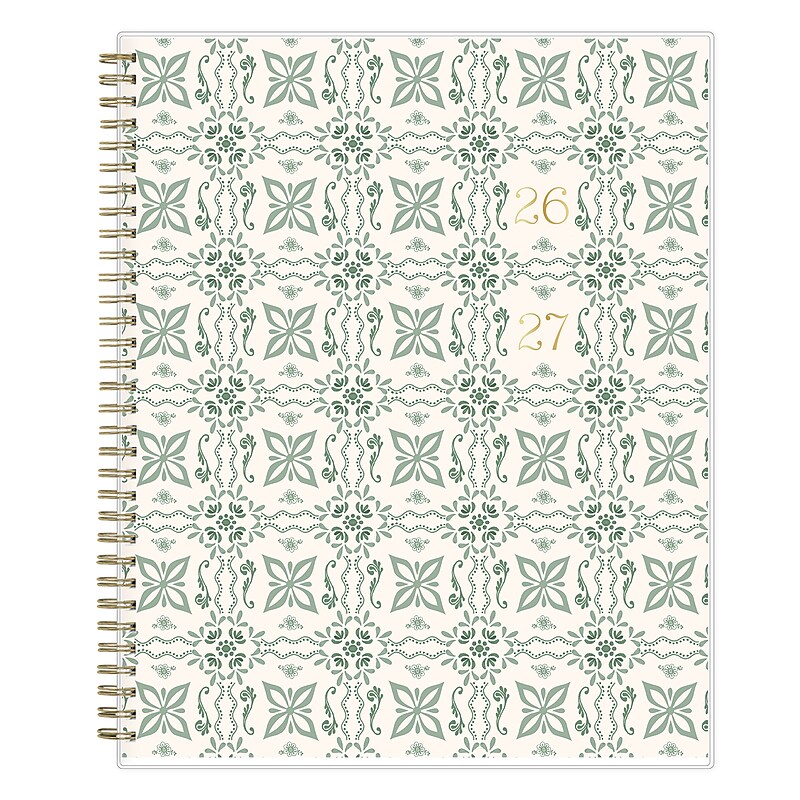 2026-2027 Blue Sky 8" x 11" Academic Weekly & Monthly Planner, Plastic Cover, Pappagallo Green (161658) image 1