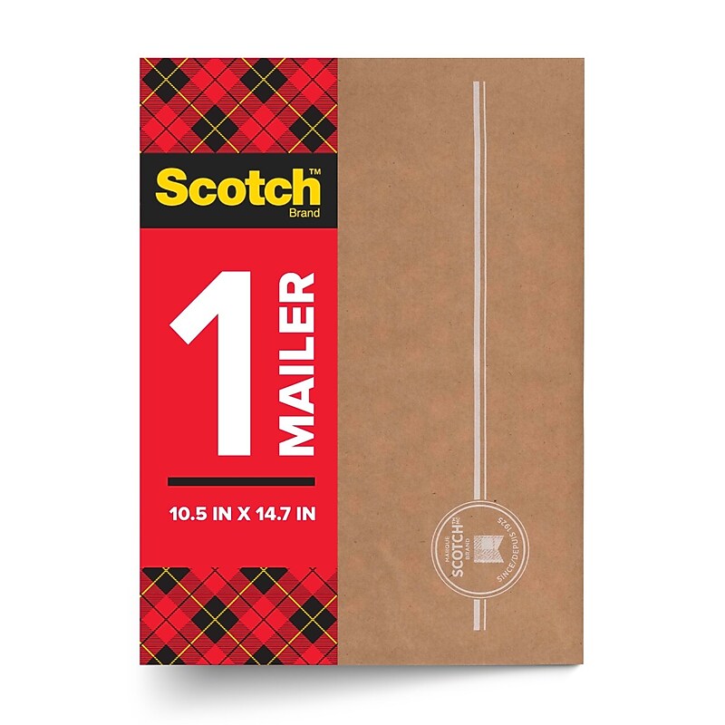 Scotch Curbside Recyclable Padded Mailer, 10.5" x 16", Tan (CR-5-1) image 1