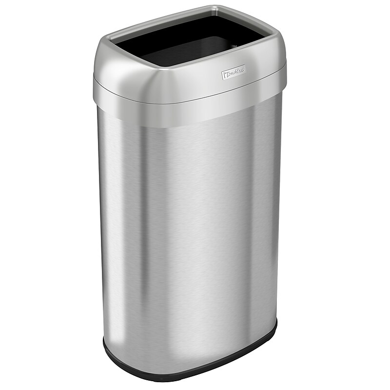 iTouchless Dual-Deodorizer Stainless Steel Trash Can, 16 gal., Brushed Steel (OL16STV) image 1
