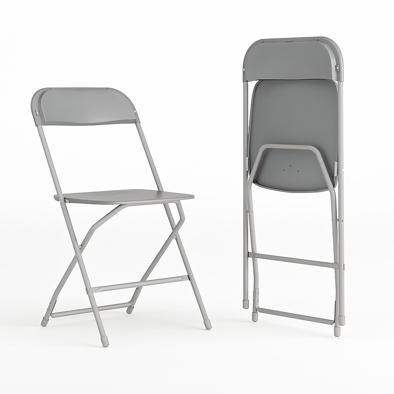 Flash Furniture HERCULES Series Plastic Banquet/Reception Chair, Gray, 2/Pack (2LEL3GREY) image 1