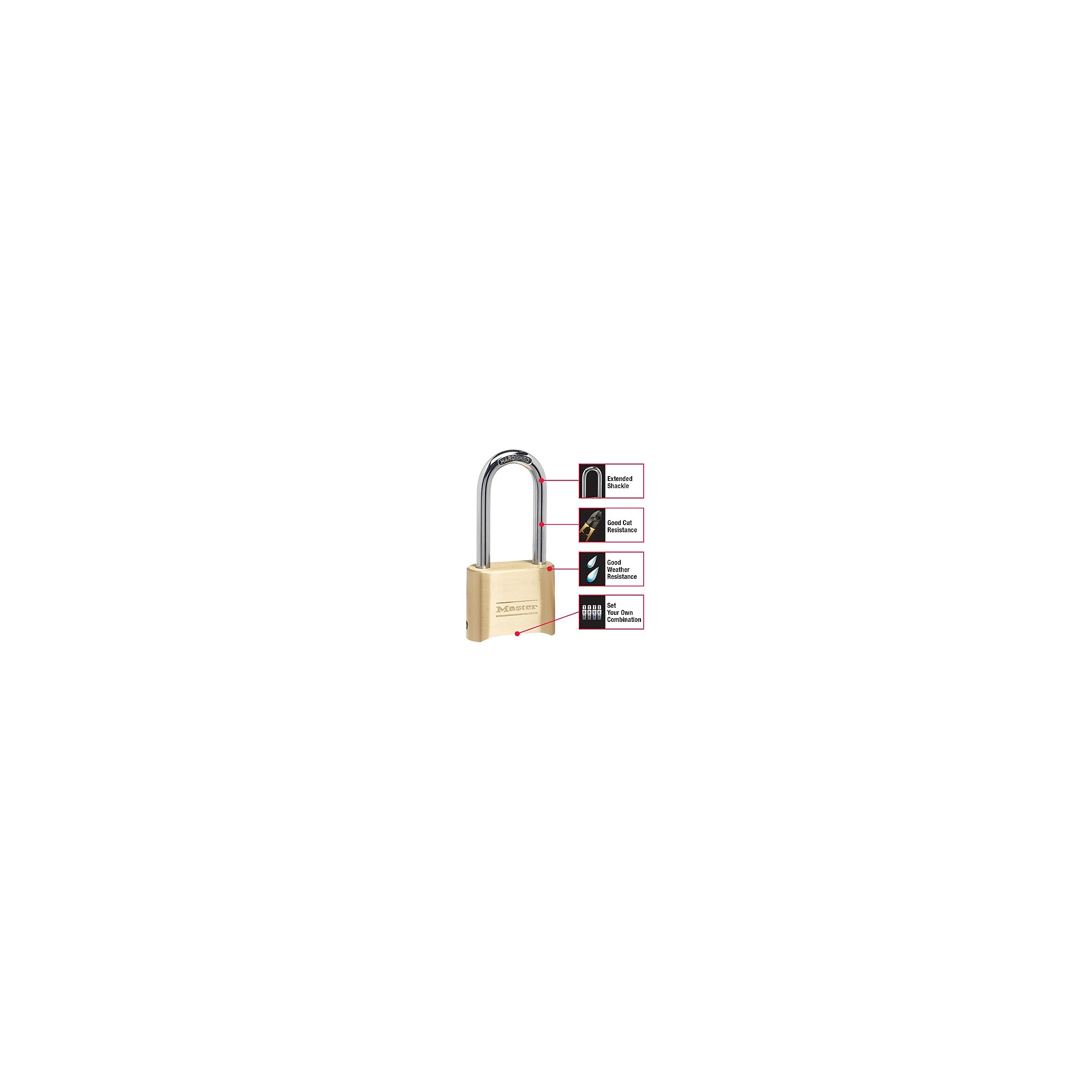 Master Lock Settable Combination Padlock, 6/Box (175) Sansujyuku sansujyuku.com