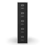 Staples 5-Drawer Vertical File Cabinet, Letter Size, Lockable, 61.38"H x 15"W x 26.5"D, Black (59589/25432)~#|#~BA9E4F5A-3EA7-4329-B84CED85C8DE4C15_sc7