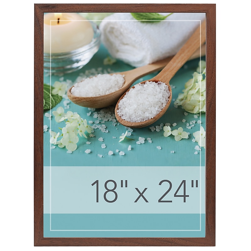 Excello Global Products 18" x 24" Wood Poster Frames (MPFRM-1824-BRW) image 1