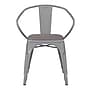 Flash Furniture Luna Indoor-Outdoor Chair with Arms, Silver with Gray Seat (CH31270SILPL1G)~#|#~BAA46B21-7C65-48F3-8C9C0AAB767195F2_sc7