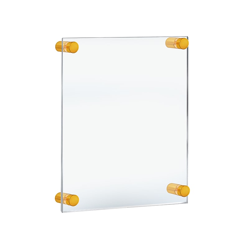 Azar Poster Holder, 11" x 17", Wall Mounted, Gold Acrylic (105508-GLD) image 1