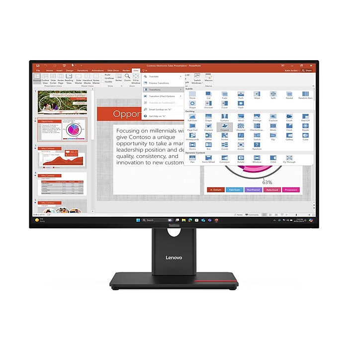 Lenovo ThinkVision T27-40 27型IPSモニター新品 Lenovo ThinkVision T27-40 27” FHD IPS 120Hz WLED Monitor, Height
