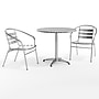 Flash Furniture Lila Indoor-Outdoor 31.5'' Round Table Set with 2 Slat Back Chairs, Aluminum (TLH32RD017BCHR2)~#|#~BAA8075A-66B0-439C-BD57A06F41998DFF_sc7