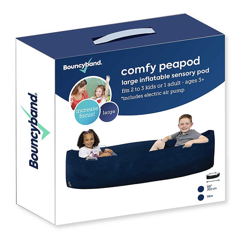 Bouncyband Comfy Peapod, Inflatable Sensory Pod , 80", Blue (BBAPD80BU) image 1