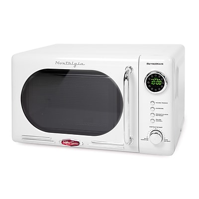Nostalgia 0.7 Cubic Foot Countertop Microwave, White (NRMO7WH6A) Simolary simolary.com
