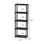 Iris 5-Shelf Plastic Shelving Unit, 63.6" x 23.9" x 11.8", Black (140039)~#|#~BABC6EEB-8ED5-4B72-9FA080F486996433_sc7