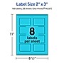 Avery Laser/Inkjet Multipurpose Rectangle Labels, 2" x 3", Bright Blue, 160/Pack (94237)~#|#~BABF88F2-AA69-479A-88DD7786756EC949_sc7