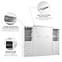 Bestar Nebula Queen Murphy Bed and 2 Closet Organizers with Drawers (115W), White (25983-000017)~#|#~BAC0C6EF-DB81-4109-A17DE30140ADE00C_sc7