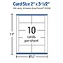 Avery Business Cards, 2-1/2" x 3-1/2", Glossy White, 100/Pack (95318)~#|#~BAC2D672-469B-457F-867ADC1CB17DC0BE_sc7