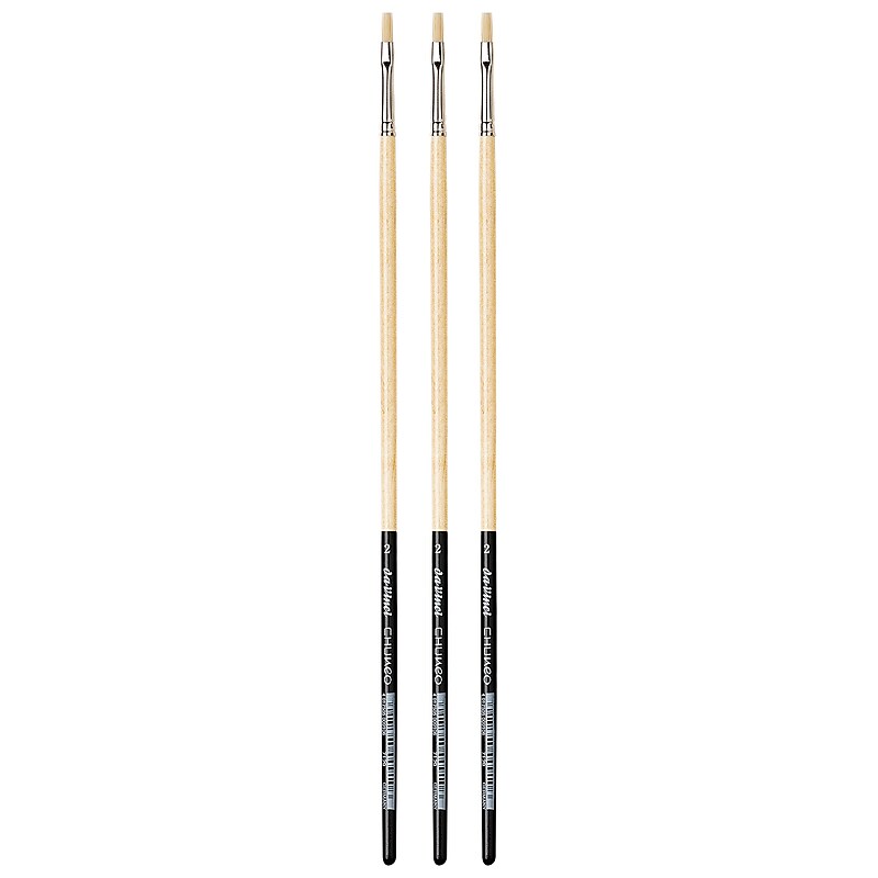 da Vinci CHUNEO Oil Synthetic Hog Bristle, Flat Brush, 3/Pack (DVXVA71292-3) image 1