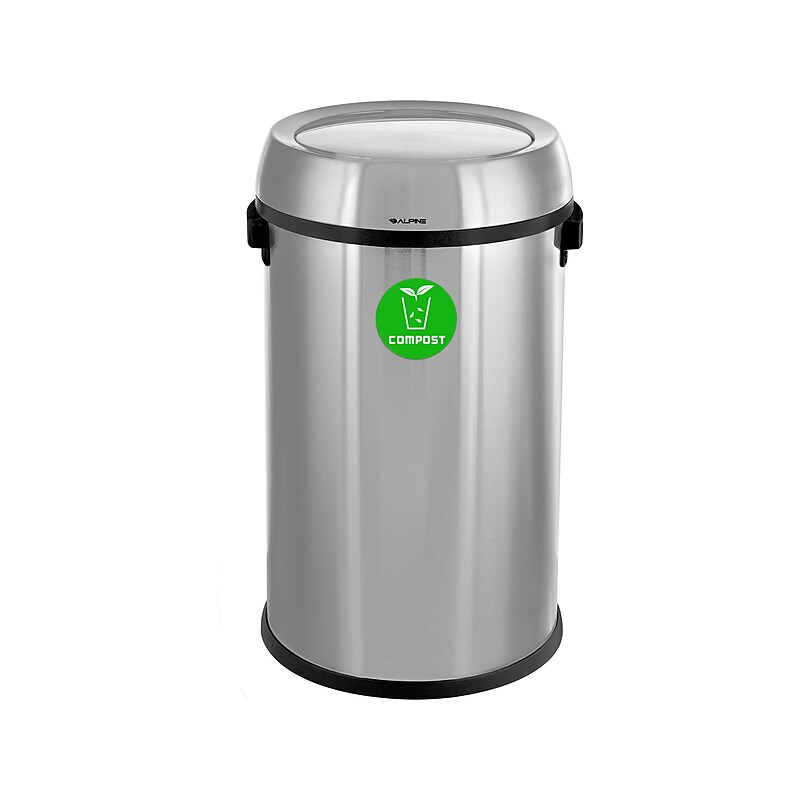Alpine Industries 17 Gallon Indoor Compost Bin, Stainless Steel (470-65L-1-CO) image 1