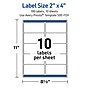 Avery Rectangle Multipurpose Labels, 2" x 4", White, 100/Pack (19479370629)~#|#~BAC7B274-E830-4B73-920B671D8D9908F4_sc7