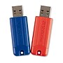 Verbatim 32GB PinStripe USB 3.2 Gen 1 Flash Drive, Red/Blue, 2/Pack (70056)~#|#~BAD4BBD7-69C8-4A70-8E75383F249DAF11_sc7