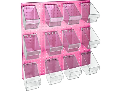 Azar 24" x 24" Pegboard 12 Mini Bucket Accessory Organizer Kit