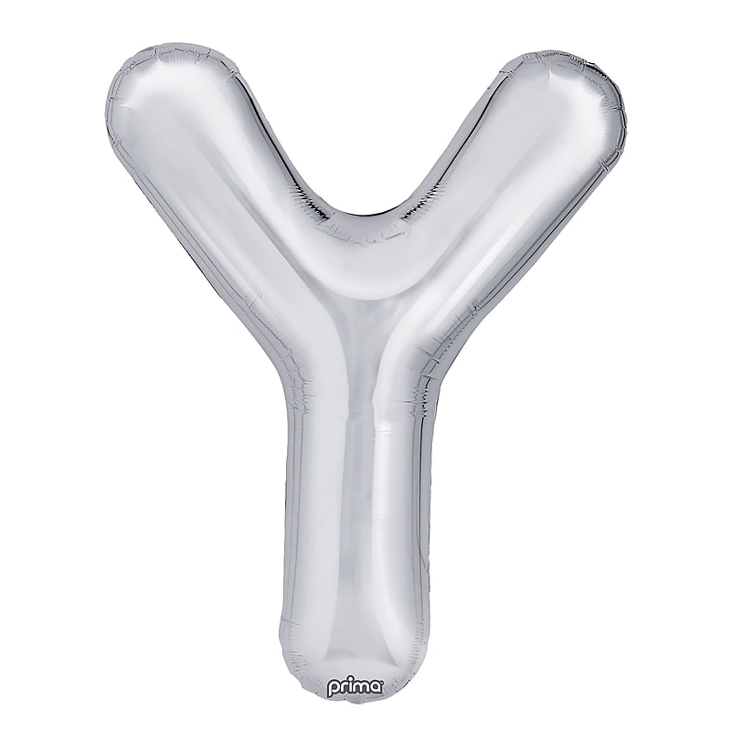Party City 16" "Y" Foil Balloon, Silver, 2/Pack (AM60050285-18) image 1