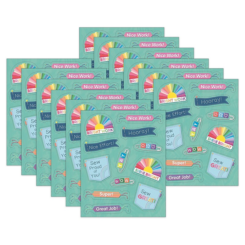 Carson Dellosa Education Crafty and Cool Motivators Motivational Stickers, 7.4" x 4.7", 72/Pack, 12 Packs/Bundle (CD-168332-12) image 1