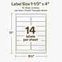 Avery Hemp Rectangle Laser/Inkjet Multipurpose Labels, 1-1/3" x 4", Off-White (112/Pack)~#|#~BAE6B533-43EB-438E-8CA1FB4229D2CA2E_sc7