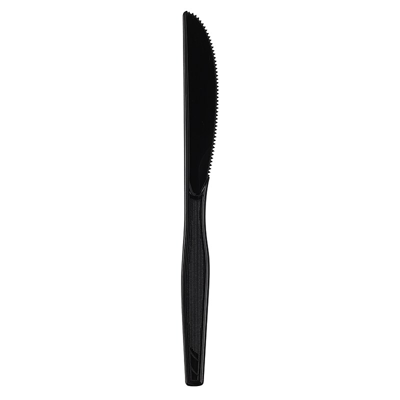 Dixie Individually Wrapped Plastic Knife, Heavy-Weight, Black, 1000/Carton (KH53C7) image 1