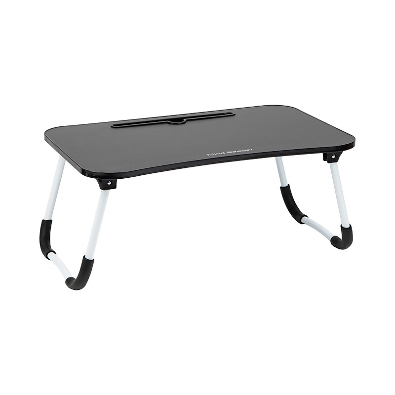 Mind Reader 13.75" x 23.5" MDF/Metal Lap Desk/Laptop Stand With Folding Legs, Black (LBSTUDY-BLK) image 1