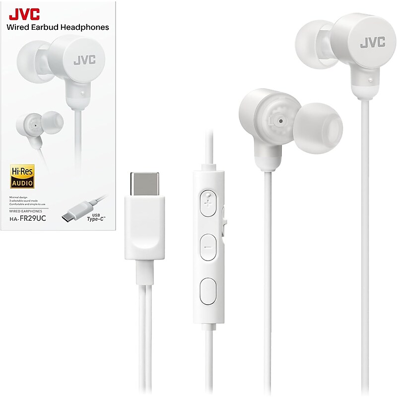 JVC Earbuds, White (HAFR29UCW) image 1