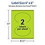 Avery Printable Oval Multipurpose Labels, 4" x 6", Bright Green, 160/Box (94057)~#|#~BAF37E17-0FE6-433B-906FDDE87BC3441B_sc7