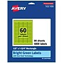 Avery Laser/Inkjet Multipurpose Rectangle Labels, 0.5" x 1.75", Bright Green, 4800/Box (94204)~#|#~BAF5951B-20AF-4D48-AFDD8914035CE4DC_sc7