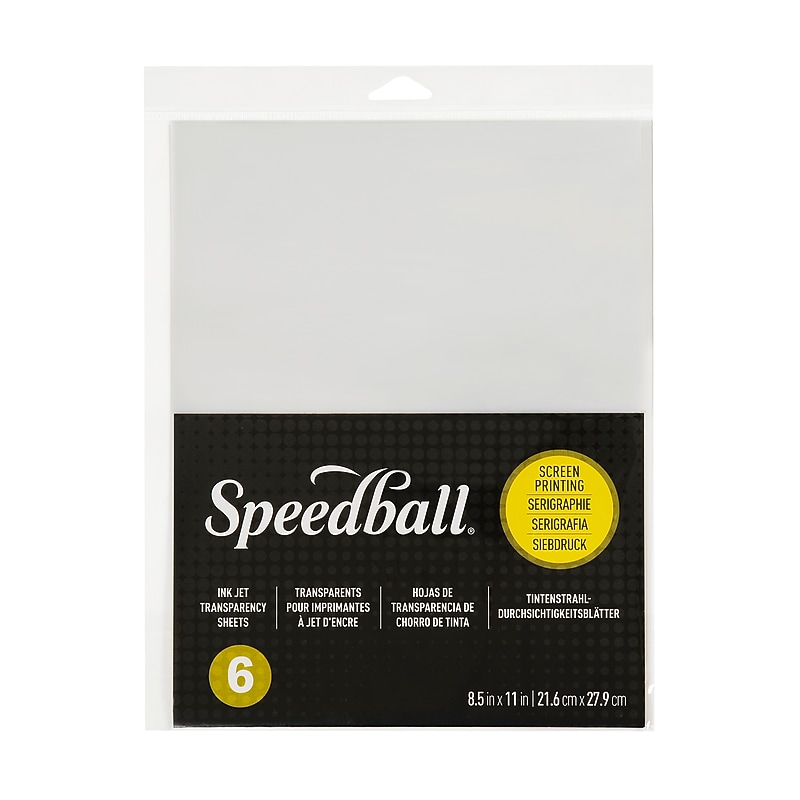 Speedball Screen Printing Ink Jet Transparency Sheets, Clear, 6/Pack (SBA004500) image 1