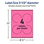 Avery Laser/Inkjet Round Multipurpose Labels, 3.5" Dia., Bright Pink, 160/Pack (94514)~#|#~BAFF3FB8-CD96-458C-9C31B4EC4C677E3A_sc7