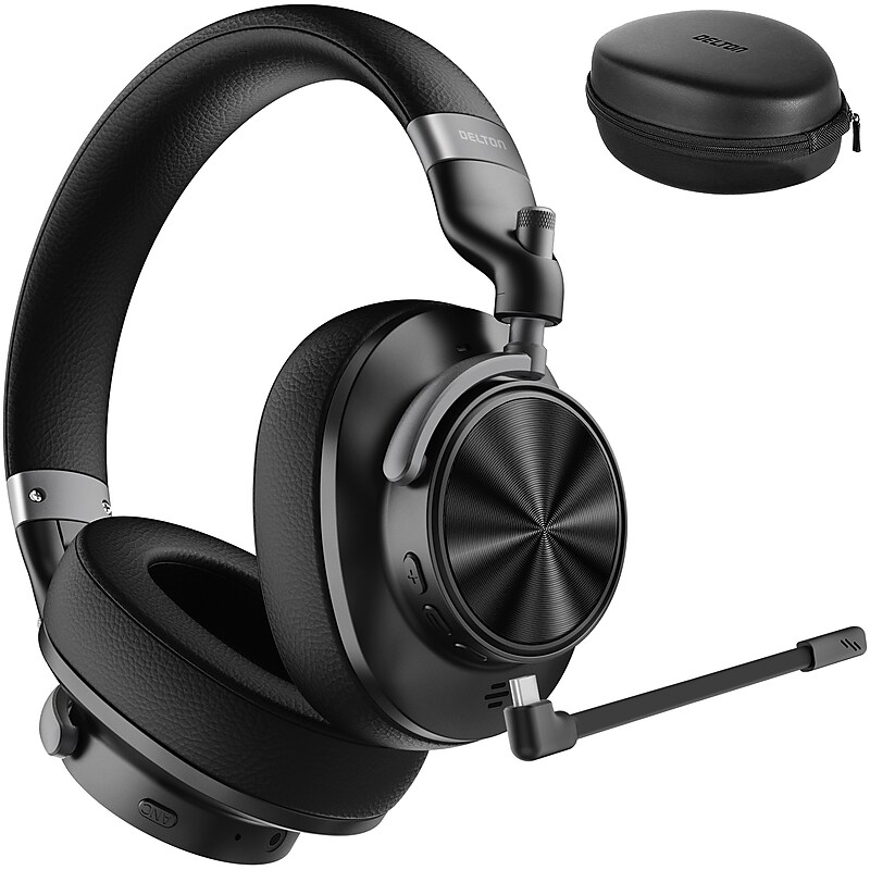 Delton M320 Wireless Active Noise Canceling Over-Ear Headphones, Bluetooth, Black (DHBM320) image 1