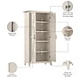 Bush Furniture Key West 66"H Storage Cabinet with 5 Shelves, Linen White Oak (KWS266LW-03)~#|#~BB0D6121-0327-4F7C-8E90C0F98DC5E191_sc7