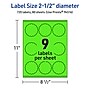 Avery Laser/Inkjet Multipurpose Decorative Edge Labels, 2.5" Dia., Neon Green, 720/Box (94516)~#|#~BB1B8232-5659-4323-97C3B006B4EF7763_sc7