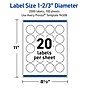 Avery Round Laser Multipurpose Labels, 1-2/3" Dia., White, 2000/Box (19479399435)~#|#~BB20F582-867F-447A-AB024F33700C4484_sc7