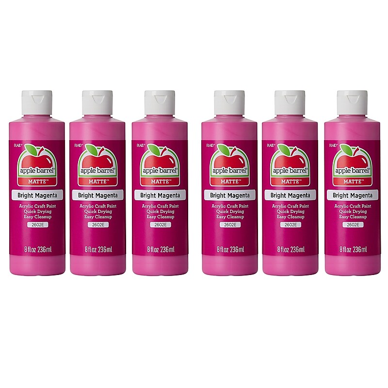 Apple Barrel Acrylic Paint Matte, 8oz., Bright Magenta, 6/Pack (APP2602E-6) image 1