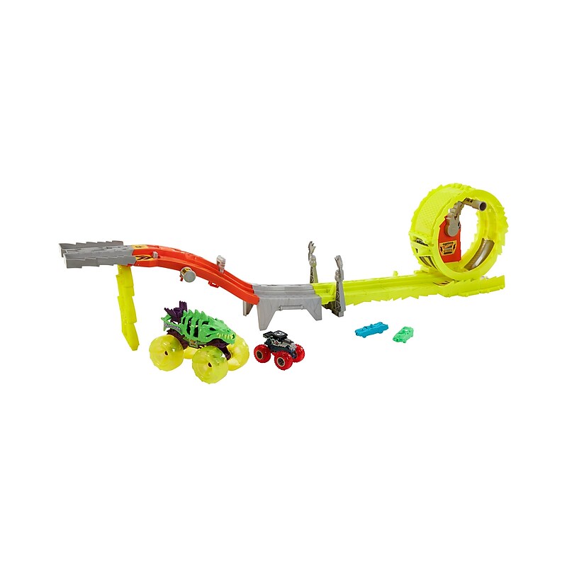 Mattel Hot Wheels Monster Trucks Charge & Chase Challenge Track Set (HXT05) image 1
