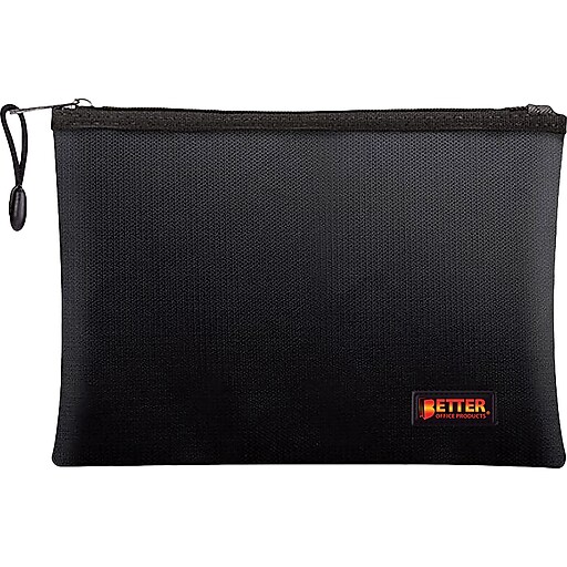 Better Office Fabric Fireproof Document Bag, Black, 10" (24501) Staples