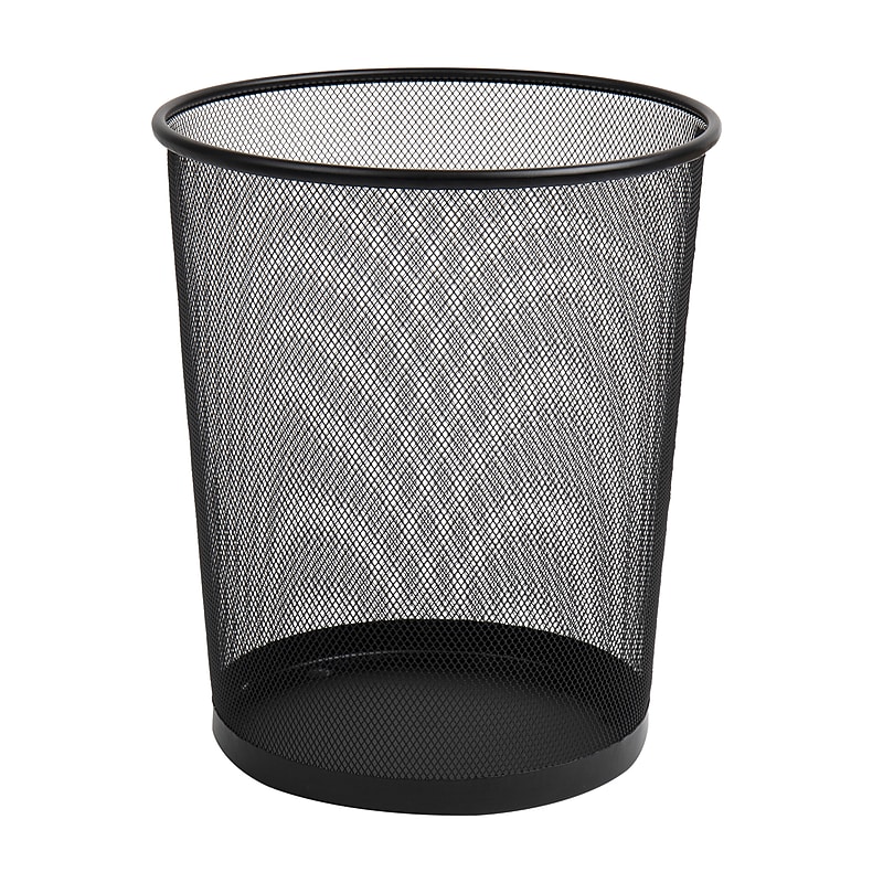 Mind Reader Metal Mesh Trash Can Without Lid, 4.4 Gallon, Black (1CIRGA-BLK) image 1