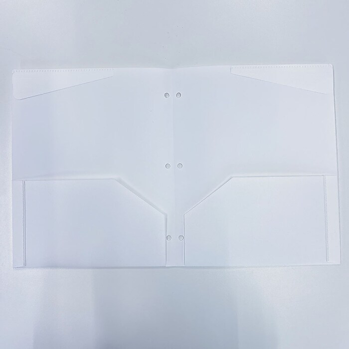 Pep Rally 3-Hole Punched 2-Pocket Presentation Folder, White