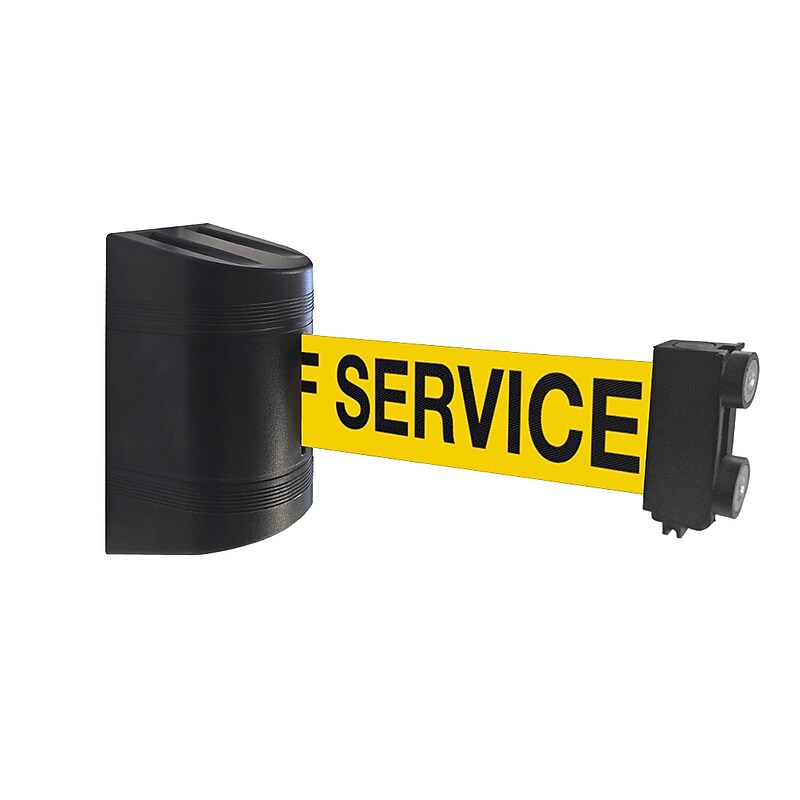 WallPro Magnetic 300 Wall-Mountable 7.5' Retractable Belt Barrier, OUT OF SERVICE, Yellow/Black (WPM300B-YBO7.5) image 1