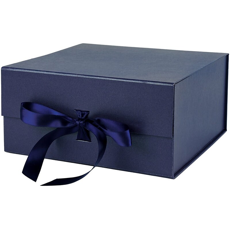 JAM Paper Collapsible Gift Boxes, Navy Blue (LA-8X8-BX-NVY) image 1
