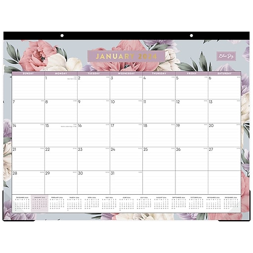 2024 Blue Sky 22" x 17" Monthly Desk Pad Calendar (144086) Staples