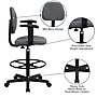 Flash Furniture Mid Back Fabric Ergonomic Drafting Stool With Arms, Gray (BT659GRYARMS)~#|#~BB445086-577B-434E-A19EA8C030364287_sc7
