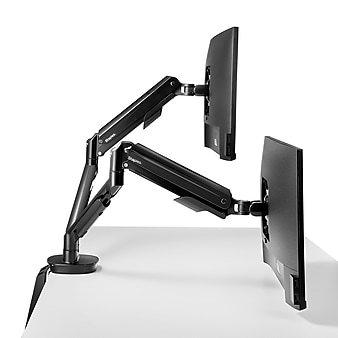 Staples Dual Monitor Arm, up to 30" Monitors, Black (51729)