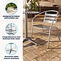 Flash Furniture Lila Indoor-Outdoor 31.5'' Round Table Set with 4 Slat Back Chairs, Aluminum (TLH32RD017BCHR4)~#|#~BB4D114C-3BF9-4F7E-87AADE108D430A55_sc7